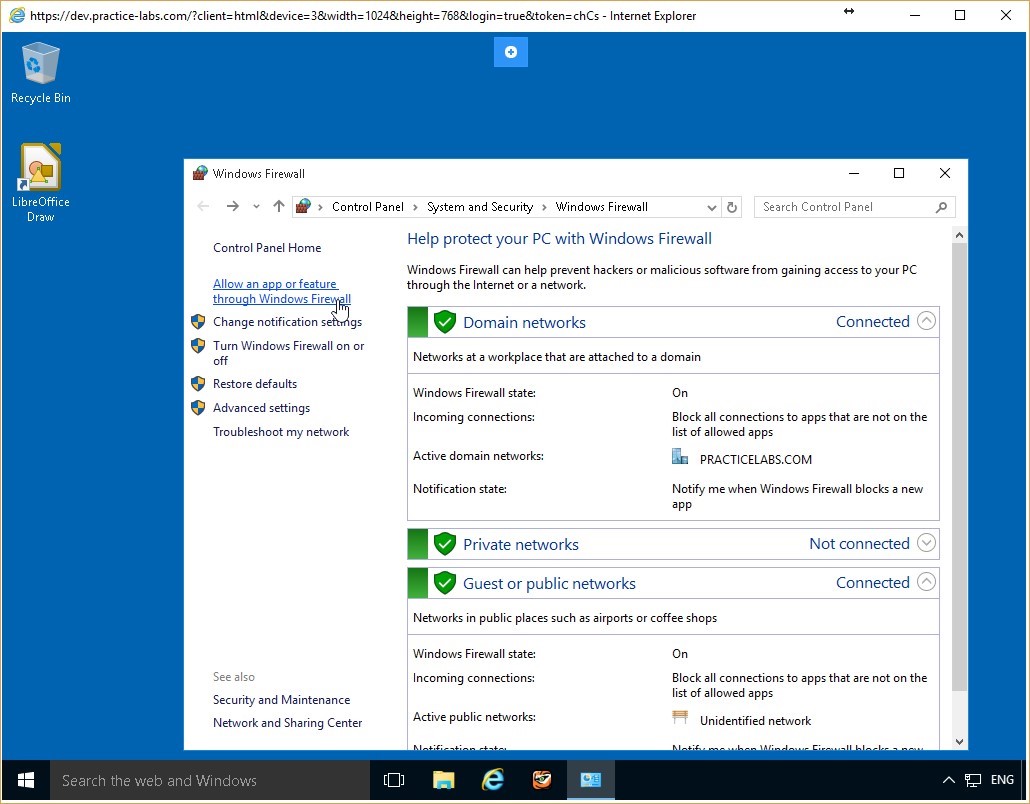 Figure 2.11 Screenshot of the PLABWIN10 desktop